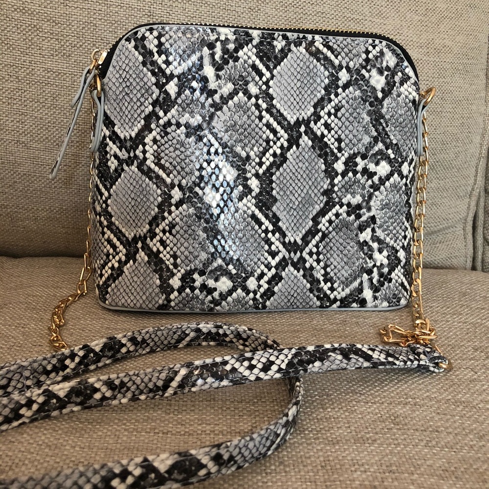 Small snakeskin tote crossbody